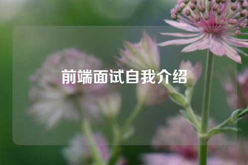 前端面试自我介绍