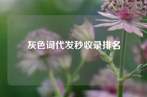 灰色词代发秒收录排名