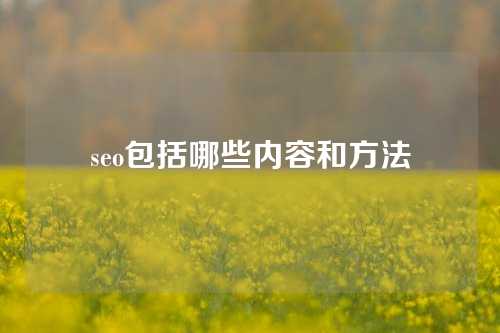 seo包括哪些内容和方法