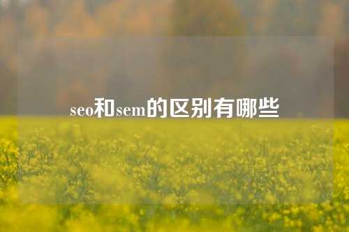 seo和sem的区别有哪些