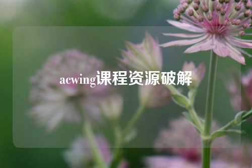 acwing课程资源破解