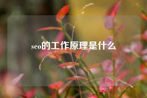 seo的工作原理是什么