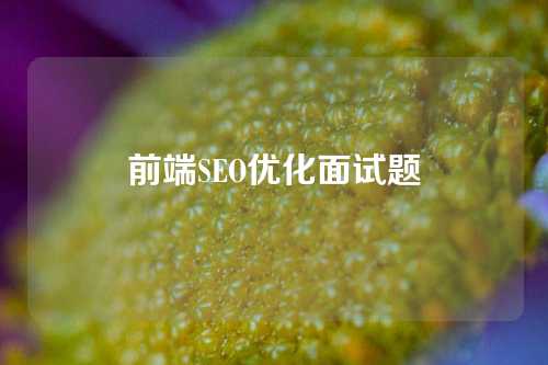 前端SEO优化面试题