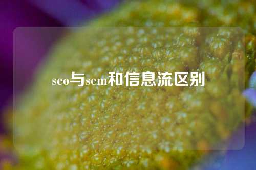 seo与sem和信息流区别