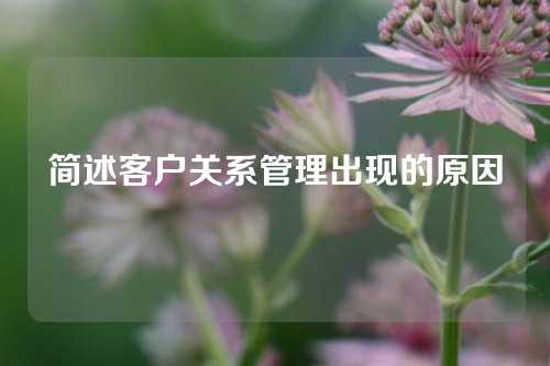 简述客户关系管理出现的原因