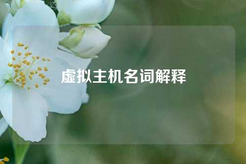 虚拟主机名词解释