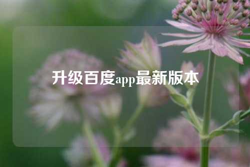 升级百度app最新版本