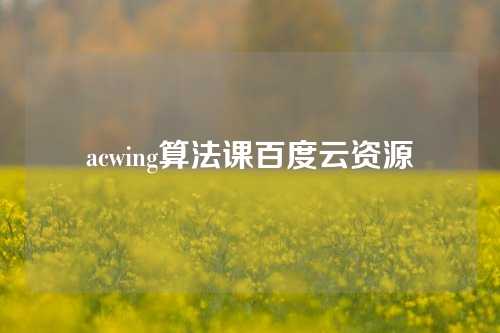 acwing算法课百度云资源