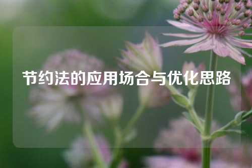 节约法的应用场合与优化思路