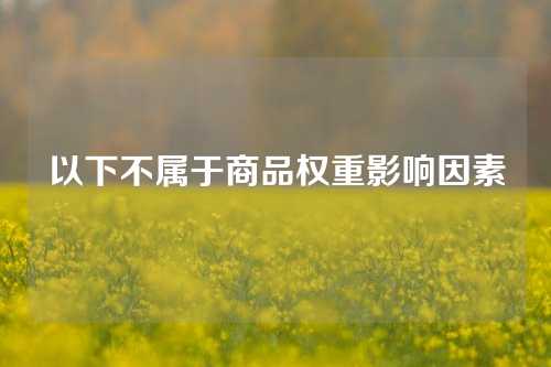 以下不属于商品权重影响因素