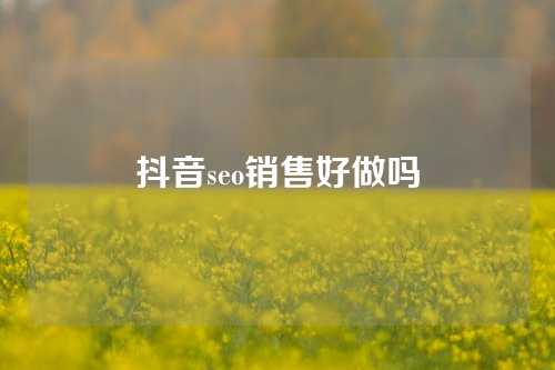 抖音seo销售好做吗